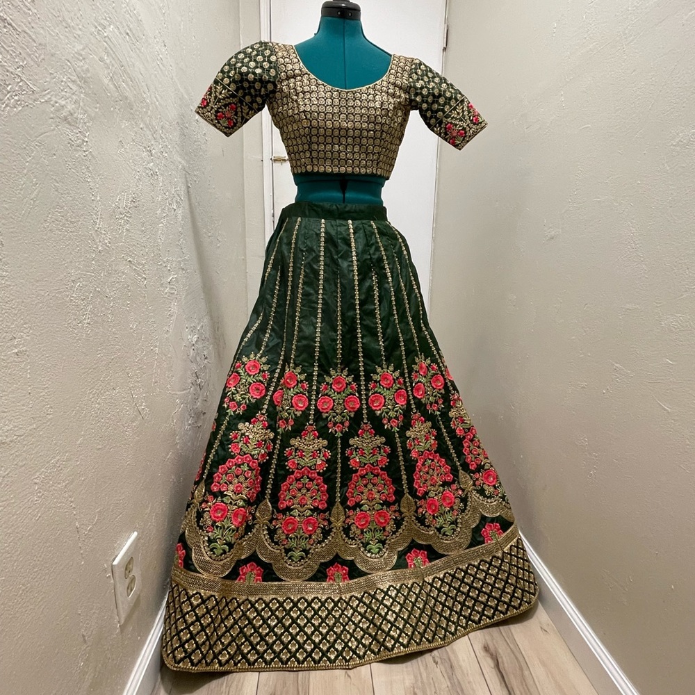 Green Indian lehenga